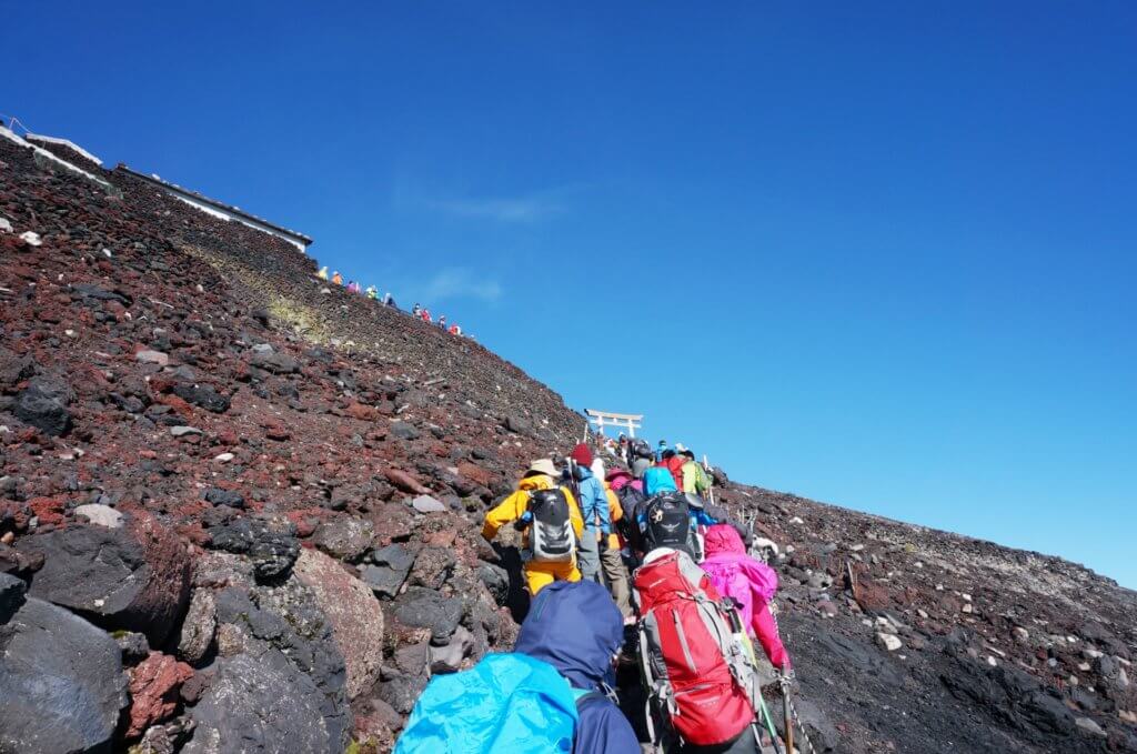 climbing Mount Fuji 
