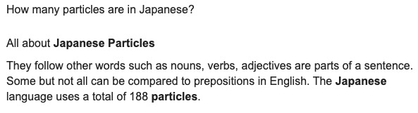 how many Japanese particles